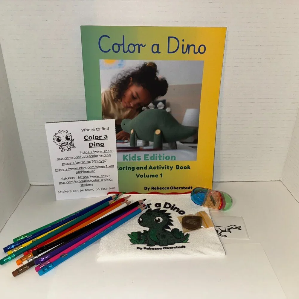 Red Color a Dino Zippered Pencil Pouch